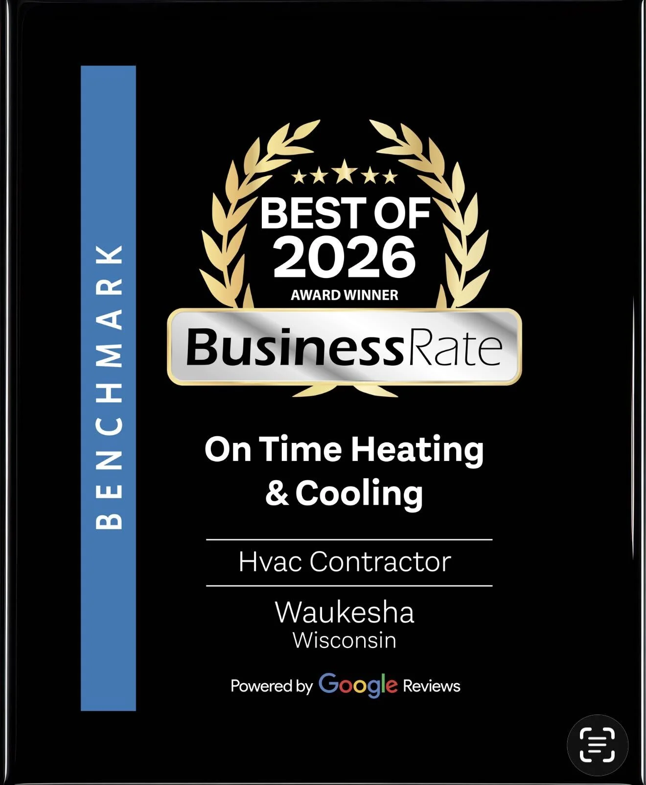 On Time Heating & Cooling — Best of 2026, #1 HVAC Contractor in Waukesha (Google Reviews).