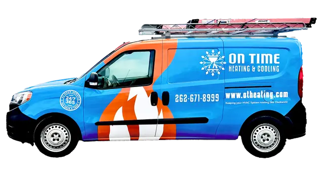 On Time Heating & Cooling service truck — Waukesha County HVAC fleet
