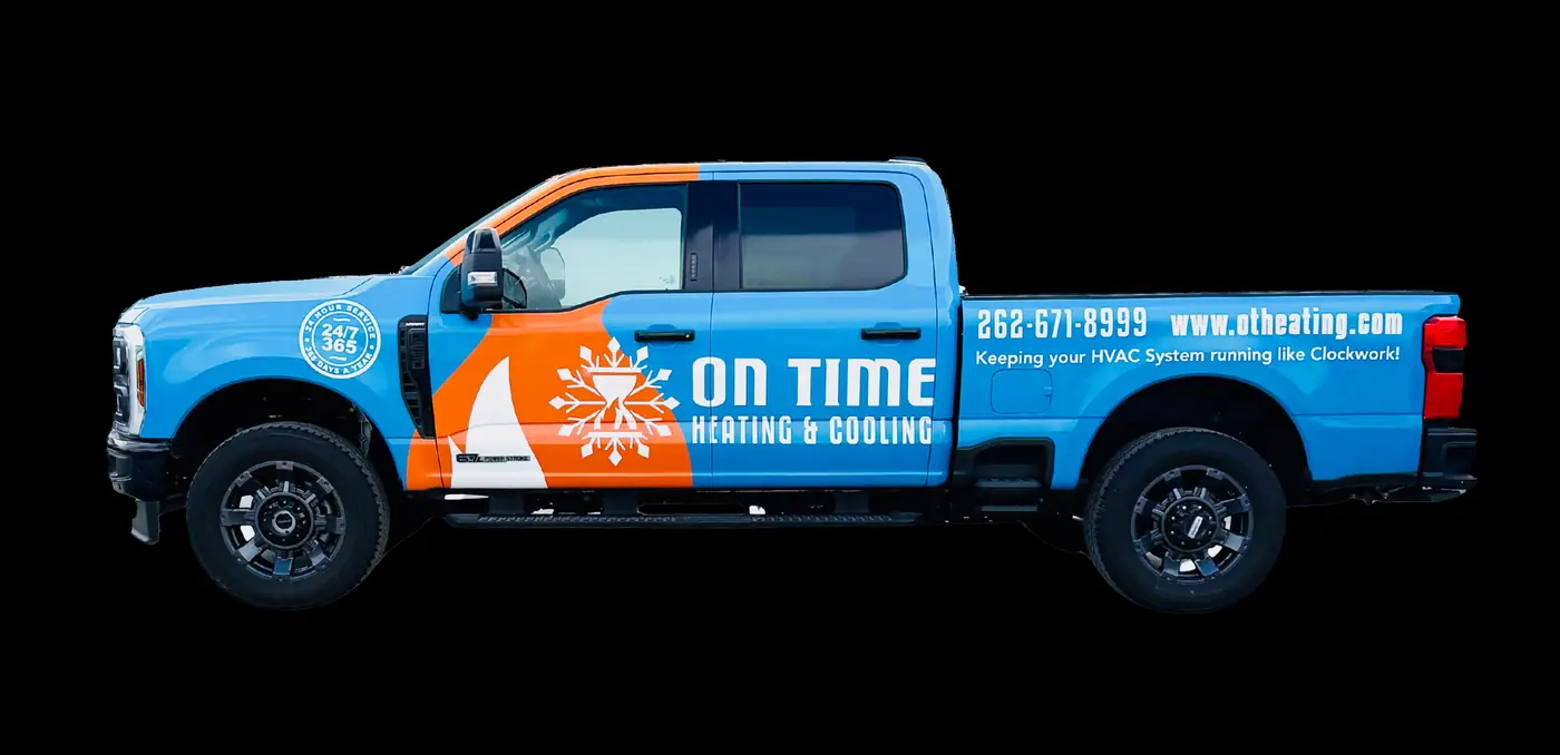 Truck in service area